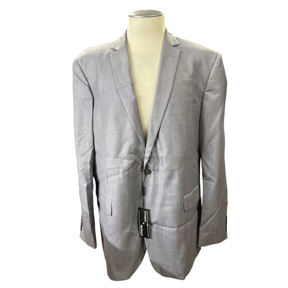 Cooper & Nelson Men's Blazer Suit Jacket 50R Gray 4XL Formal Wear